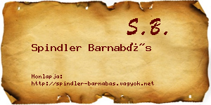Spindler Barnabás névjegykártya